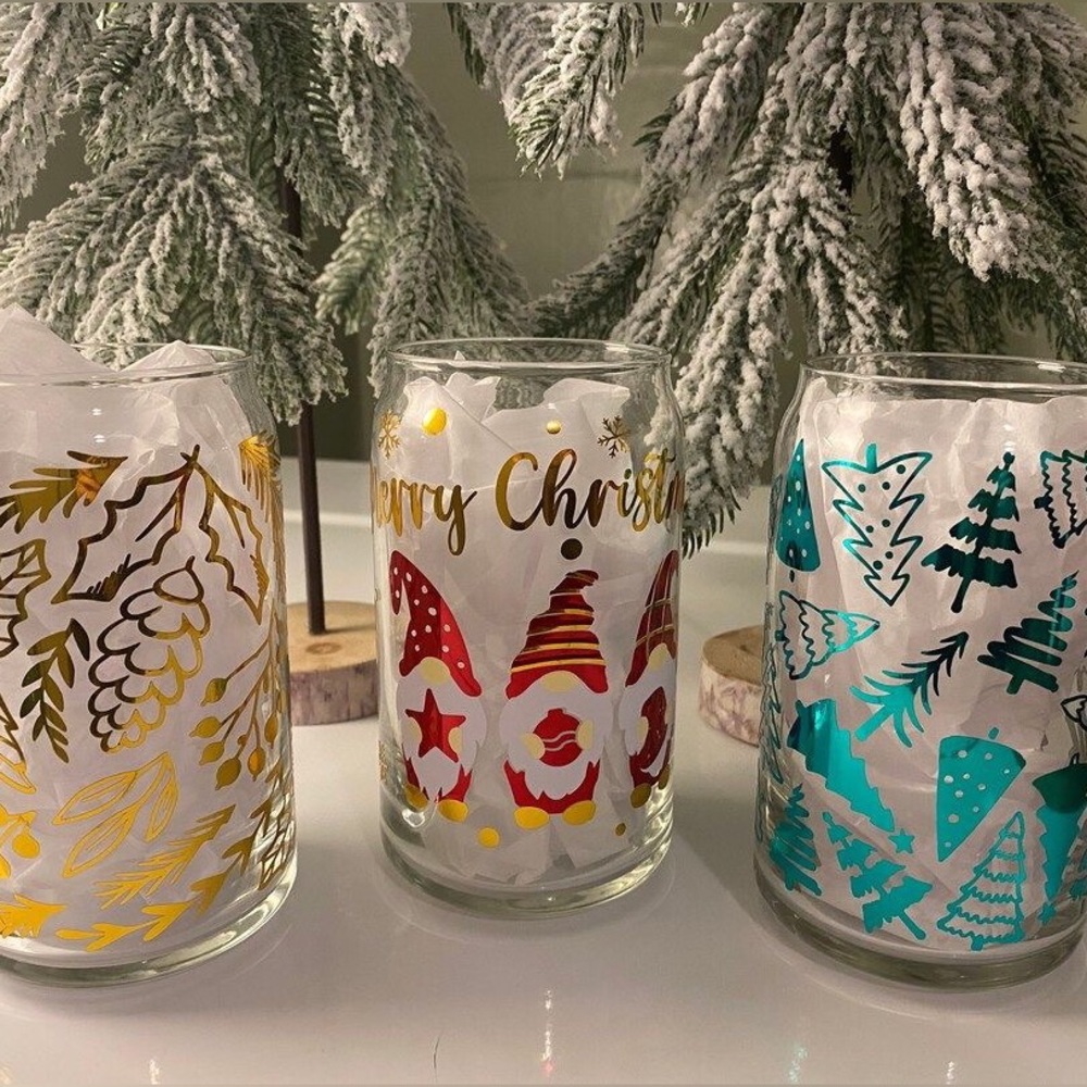 Christmas Glasses Set of 3 Stocking Stuffers gift